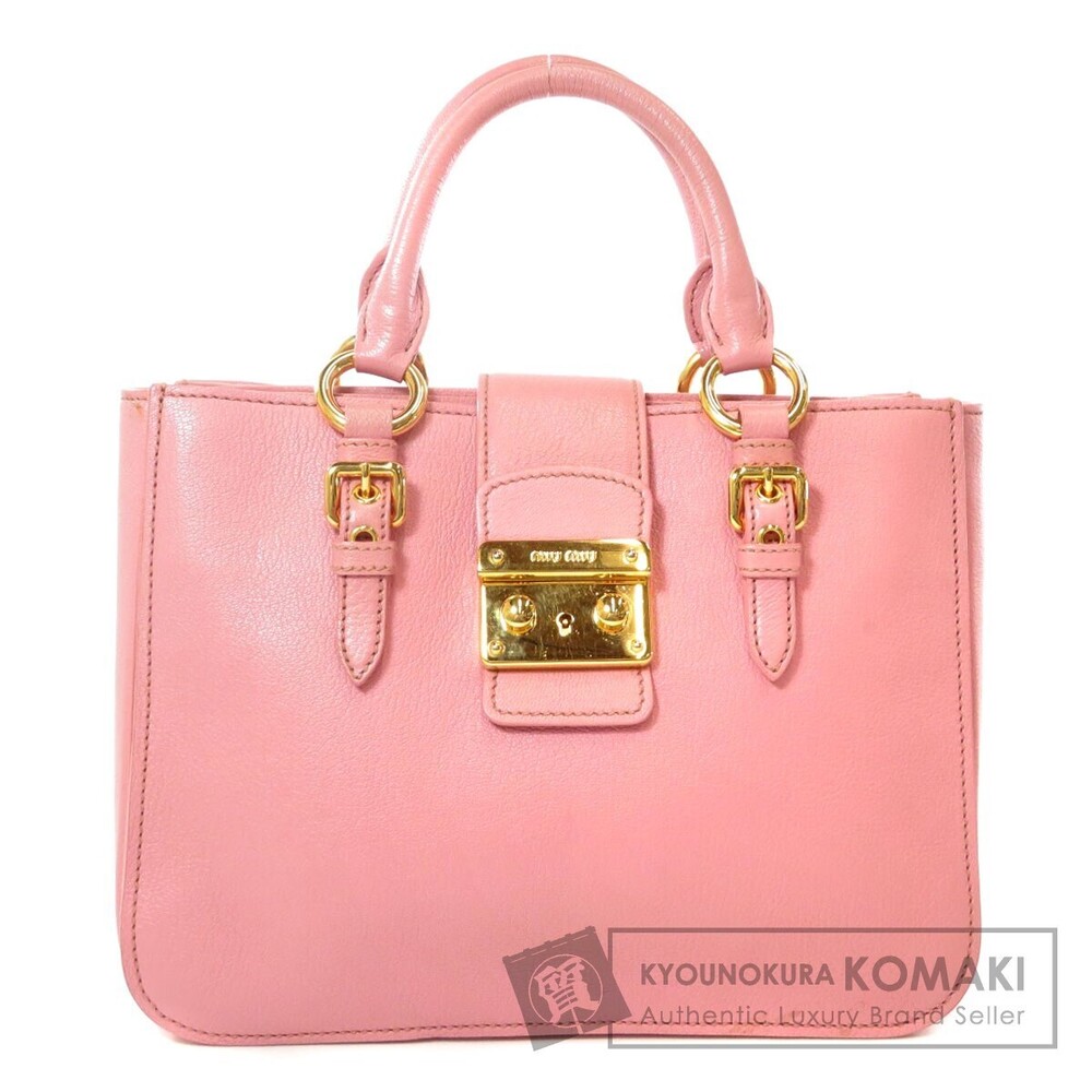 Miu Miu logo motif handbag leather